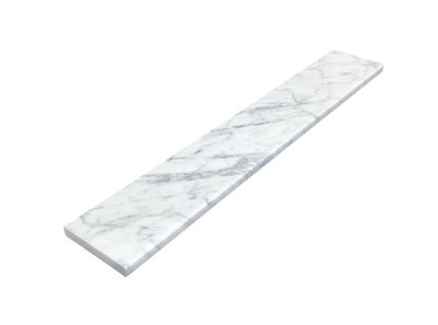 White Carrara Marble Saddle Threshold | Eased Edge | Versatile Use for Shower...