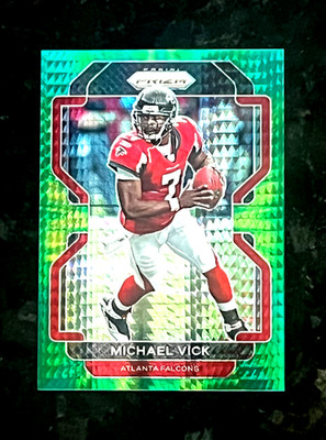 2021 Panini Prizm Michael Vick 007/175 Green Hyper Atlanta Falcons #330 Jersey #