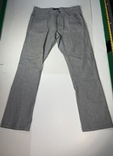 Alfani Men's Pants 32 x 32 Grey Dress Slacks Relaxed Fit Back Pockets Cotton