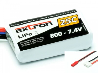 2S Lipo Extron X2 LiPo 2S 7,4V 800mAh 25C