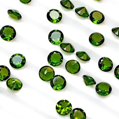 Wholesale Lot 4.5mm Round Faceted Natural Chrome Diopside Loose Calibrated Gems - Afbeelding 1 van 6