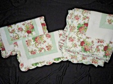 GREENLAND COUNTRY PINK RED RED GREEN VINTAGE GINGHAM FLORAL 3PC FULL QUILT SET