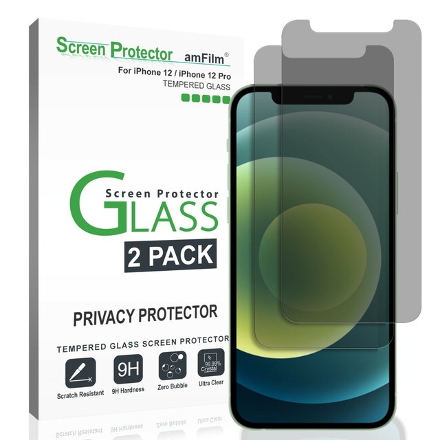 Amfilm Iphone 12 12 Pro Screen Protector 2 Pack Tempered Glass Privacy Film For Sale Online Ebay