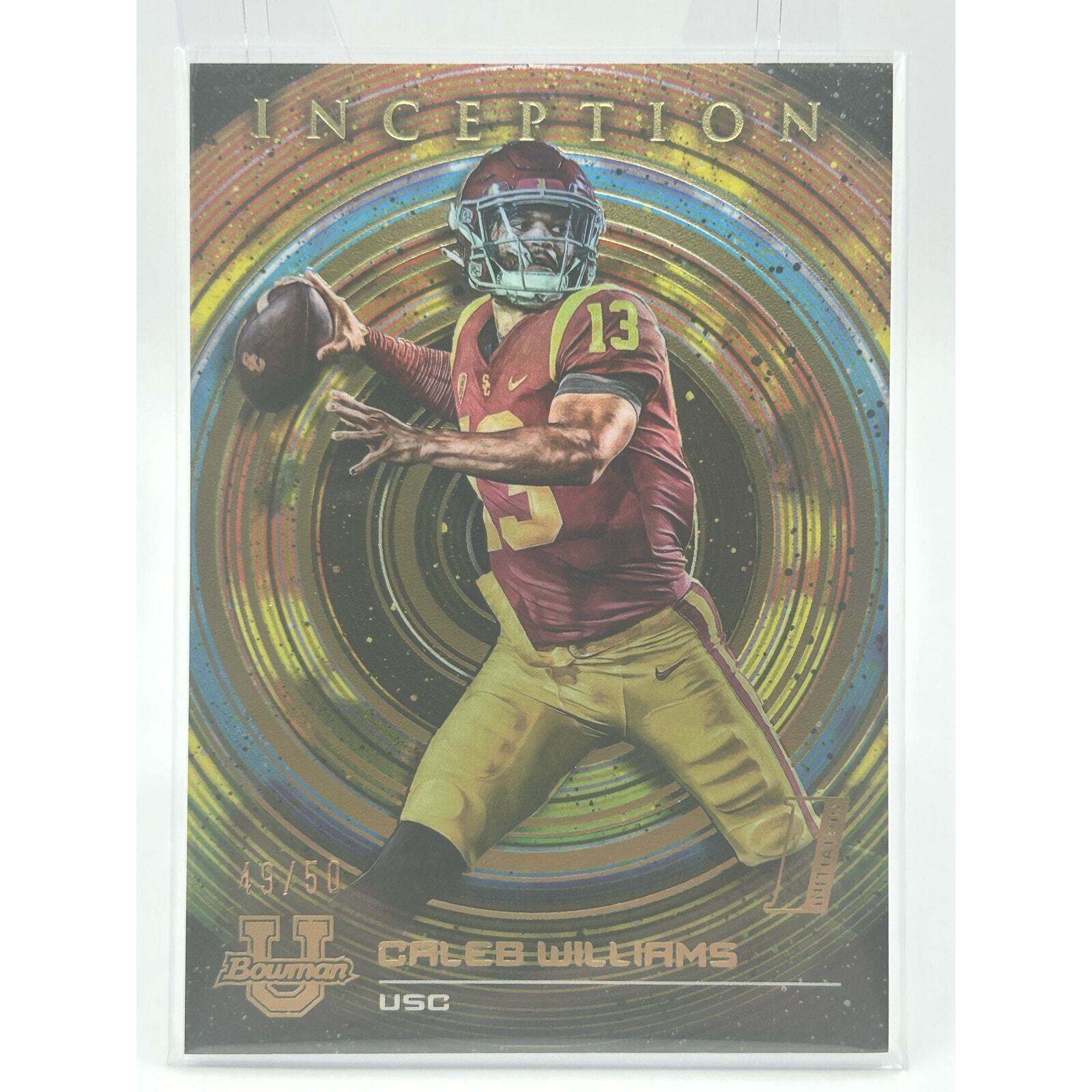 2022-23 Bowman University Inception CALEB WILLIAMS Gold Foil /50 SSP USC Bears