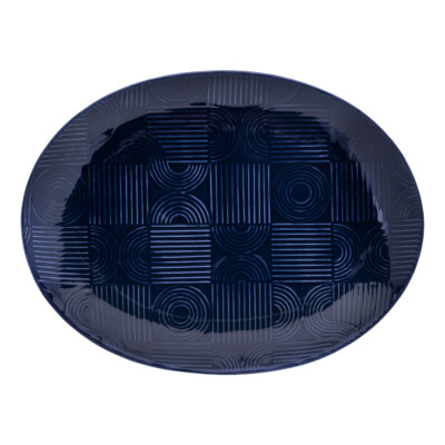 Maxwell & Williams DR0452 Platte 36 x 27 cm ARC oval, Indigoblau, Premium-Ker...