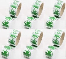 6pk Shamrock Roll Stickers 100 each roll 