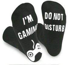 DO NOT DISTURB  I'M GAMING Size 8-12 Cotton Socks - Unisex Over Ankle Non-Slip