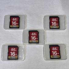 Gigastone 16GB SD Card 5-Pack, Memory Card for Cameras Full HD Video SDHC U1 C10