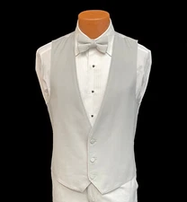 Allure Men Cement Grey Suit Vest Adjustable Low Cut Three Button Size XL