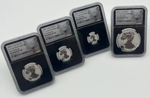 2023 $1 FIJI SILVER EAGLE FRACTIONAL SET-NGC REVERSE PF70-FIRST RELEASE