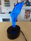 Vintage LumiSource Electra Blue Dolphin Motion Lamp Plasma 11.5" Cobalt Glass