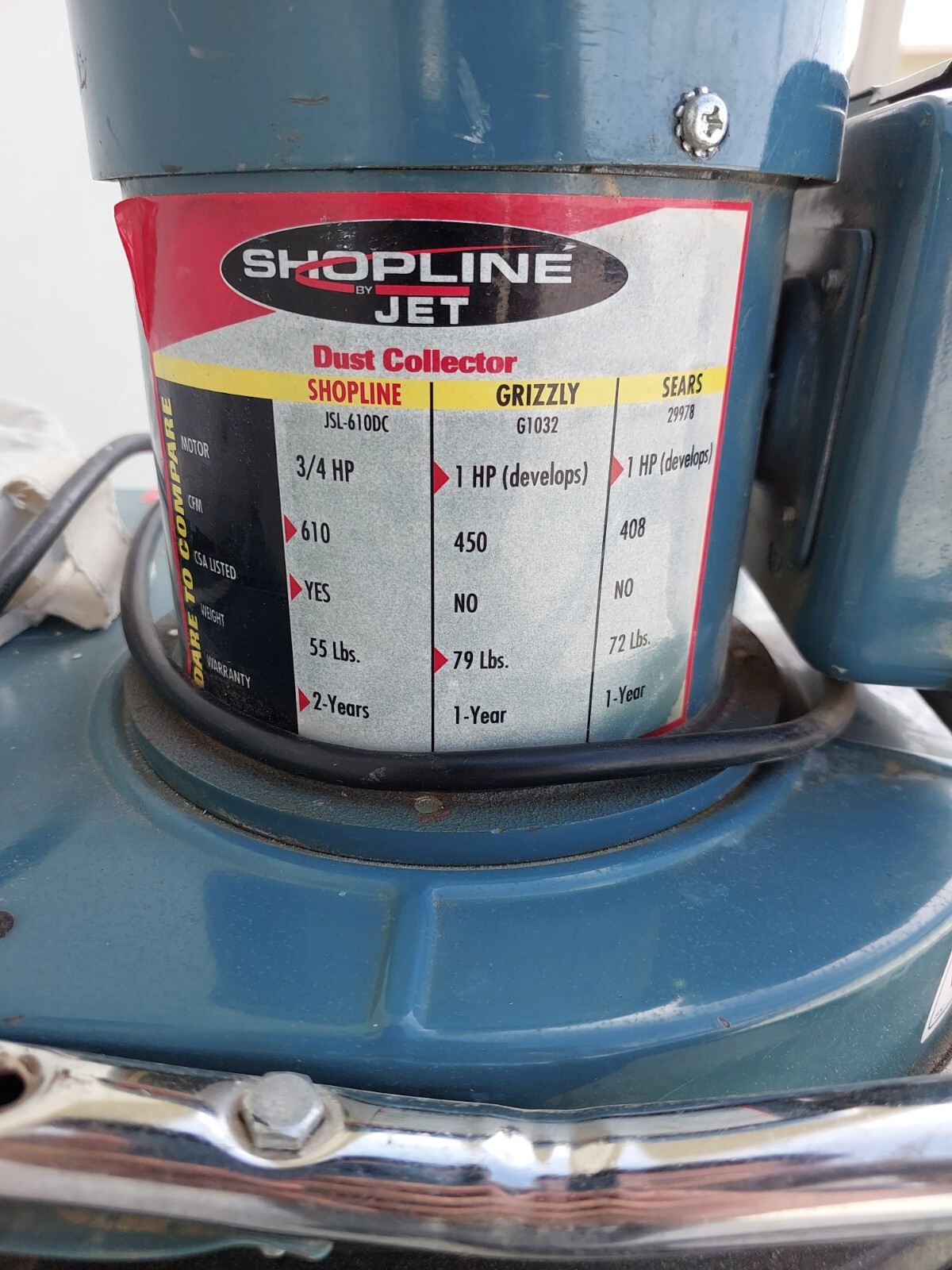 JET Shopline Dust Collector JSL610DC eBay