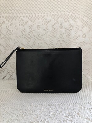 Brieftasche Tasche Handgelenk MANSUR GAVRIEL Leder Schwarz Geldbeutel Minimalist