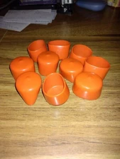 1-3/16 inch ID vinyl plug cap orange 10 pcs 1 inch tall