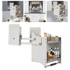 Kitchen Pull Down Shelf Upper Cabinet 2-Tier Pull Down Cabinet Organizer Rack