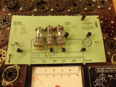 3 x E88CC Röhren Spezial, Raute im Boden, Goldpin, auf Funke W19 geprüft BL-2189 - Bild 1 von 4