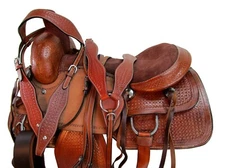 WESTERN COWBOY ROPING SADDLE RANCH ROPER 17 16 15 PLEASURE TOOLED LEATHER TACK