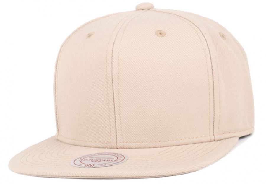 Mitchell & Ness Sand Blank Snapback Cap EU930 Beige New Mens Hat  