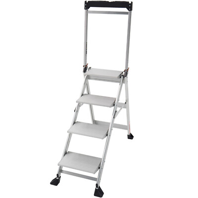 0,9m PREMIUM JUMBO klappbare Trittleitern 4 Stufen Antirutsch Aluminium Sicherheitsstufen