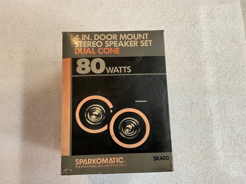 Sparkomatic KS400 Speakers  4" x 4" Door Mount Dual Cone Compact 80 BOOMING WATT - Picture 1 of 9