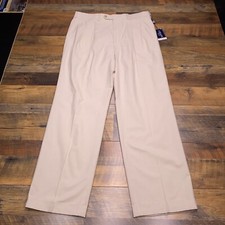 Chaps Dress Pants Mens 36x32 Tan Cuffed Suit Seperates Pleated New