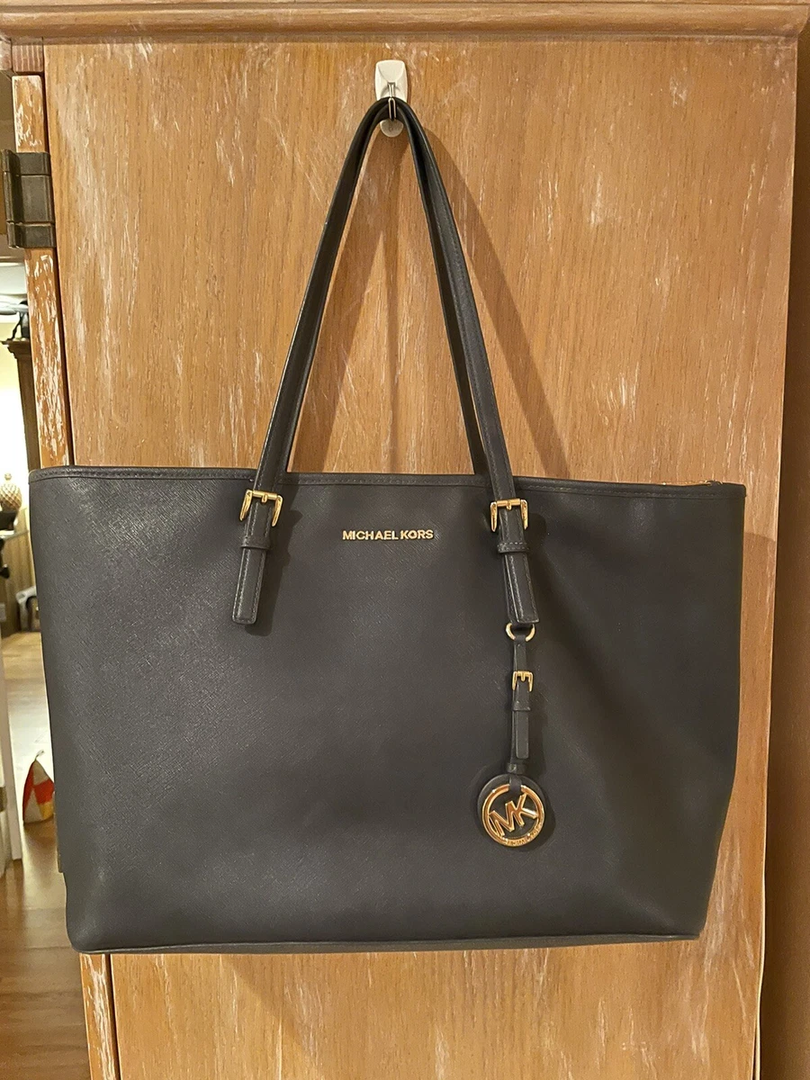 jet set saffiano leather tote bag