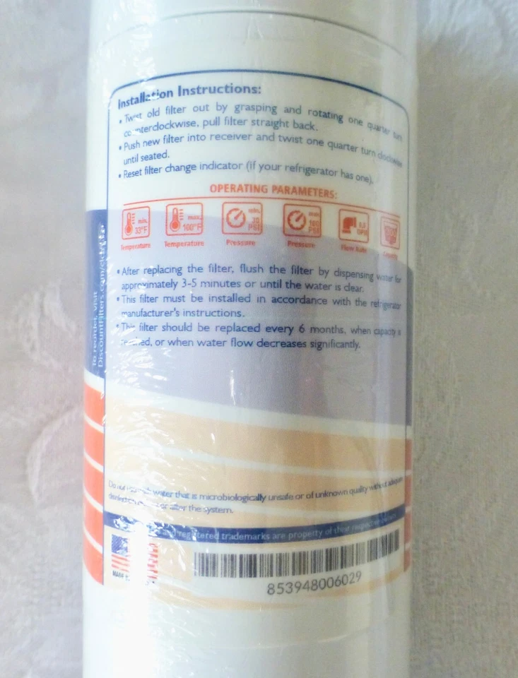 ПРОЗРАЧНЫЙ ВЫБОР ХОЛОДИЛЬНИК ФИЛЬТР ДЛЯ ВОДЫ НЕРАСПЕЧАТАННЫЙ #112 GE 8 1/2» - Изображение 2 из 3