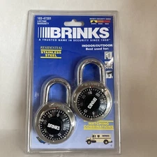 2 Pack Brinks 103-47201 Gym School She’d Combination Lock In Black / Silver