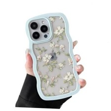 Floral Case for 6.7 inch,Cute Curly Wave Frame Shape iPhone 12 Pro Max Green
