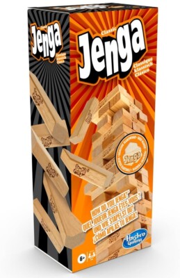 Hasbro Gaming Jenga Classic Spiel in Box 54 Holzblöcke