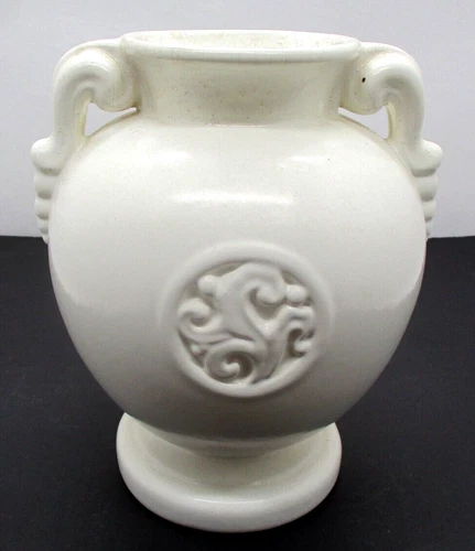 Stangl Vintage Deco Off White Vase With Handles # 2039