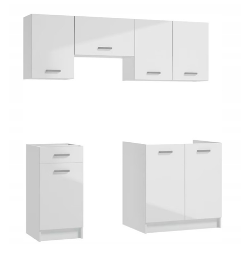 Kitchen Set, Complete Kitchen Set, 5piece Set White High Gloss/Oak ...