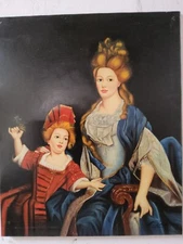 Painting Portrait Dame Noble Hand Painted Oil on Canvas 19 11/16x23 5/8in