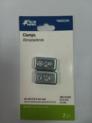 Wire Rope Clamp (2 Pack) Blue Hawk 3/16 In. Zinc-Plated Flush Type Wire Rope 