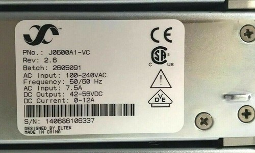 Rectificador Eltek Valere J0600A1-VC 100-240VAC 50-60 HZ, buen estado - Imagen 3 de 3