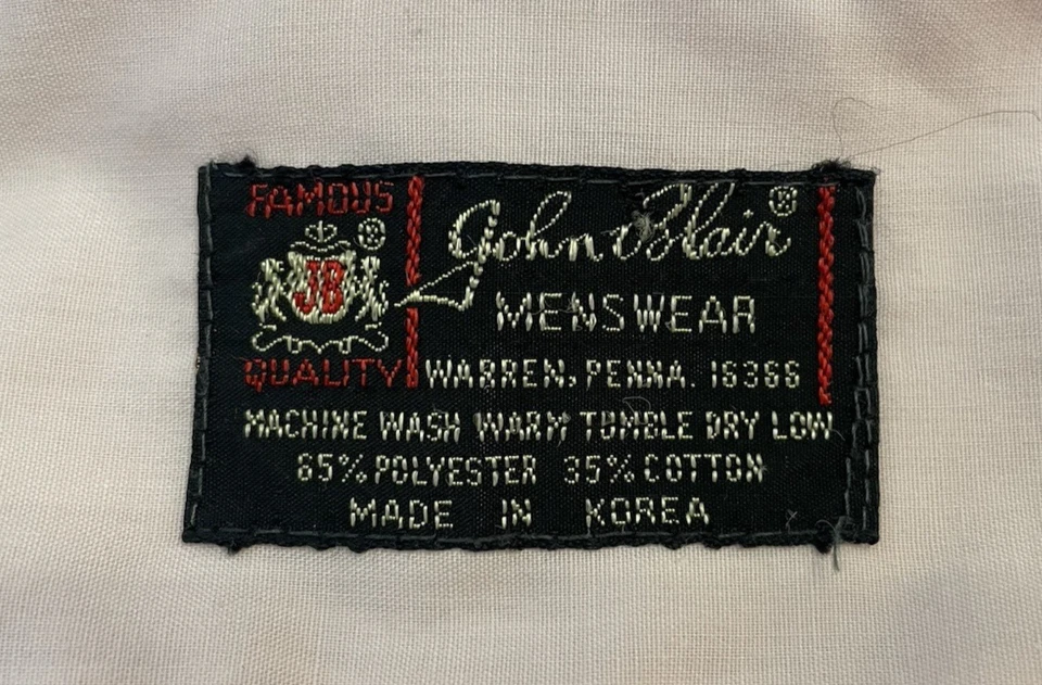 Camisa de vestir de colección John Blair para hombre rosa claro manga corta talla 16,5 LEER Foto 3 de 4