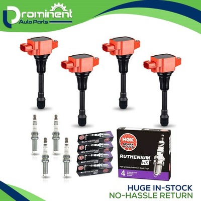 4 Energy Ignition Coil & 4 NGK Ruthenium Spark Plug for 07-11 Nissan Versa 1.8L