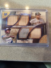 2025 Museum Collection Willie Mays Hank Aaron /25 Primary pieces quad relic. 