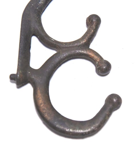 LARGE VINTAGE METAL VICTORIAN HAT OR COAT HOOK JAPANNED FINISH - Picture 2 of 5