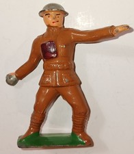 AMERICAN METAL Co. Dimestore Lead Toy Soldier AM11 GRENADE THROWER RARE Barclay