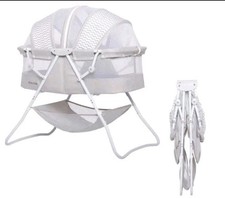 Dream On Me Karley Bassinet in Cool Grey, Lightweight Portable Baby Bassinet CL