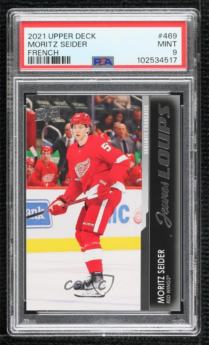 2021-22 Upper Deck Series 2 Young Guns French Moritz Seider #469 PSA 9 MINT 1ac1