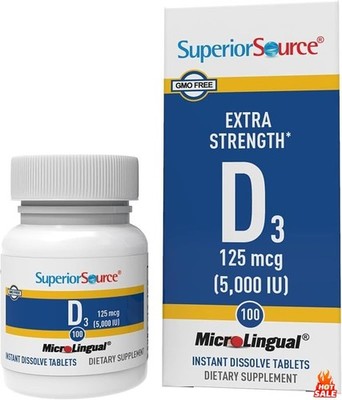 Superior Source Vitamin D3 5000 IU - Offers Immune System, Brain & Nervous