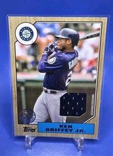 2022 Topps GAME WORN 1987 Ken Griffey Jr Jersey #87R-KG RARE NAVY Patch