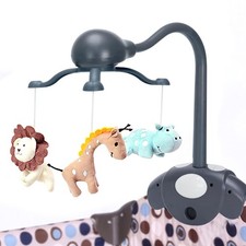 CUTIE PUMPKIN Baby Crib Mobile for Pack Play Bassinet Music Rotating Night Lig