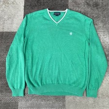 Brooks Brothers V Neck Sweater Green Mens Size Large Pullover Supima Cotton