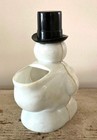 Vintage Christmas ROSBRO Plastic SNOWMAN with PIPE CANDY CONTAINER — photo 3