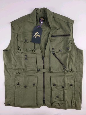 NWT Needles Field Vest Sz Small S - Full Zip Olive, Oxford Cloth RARE