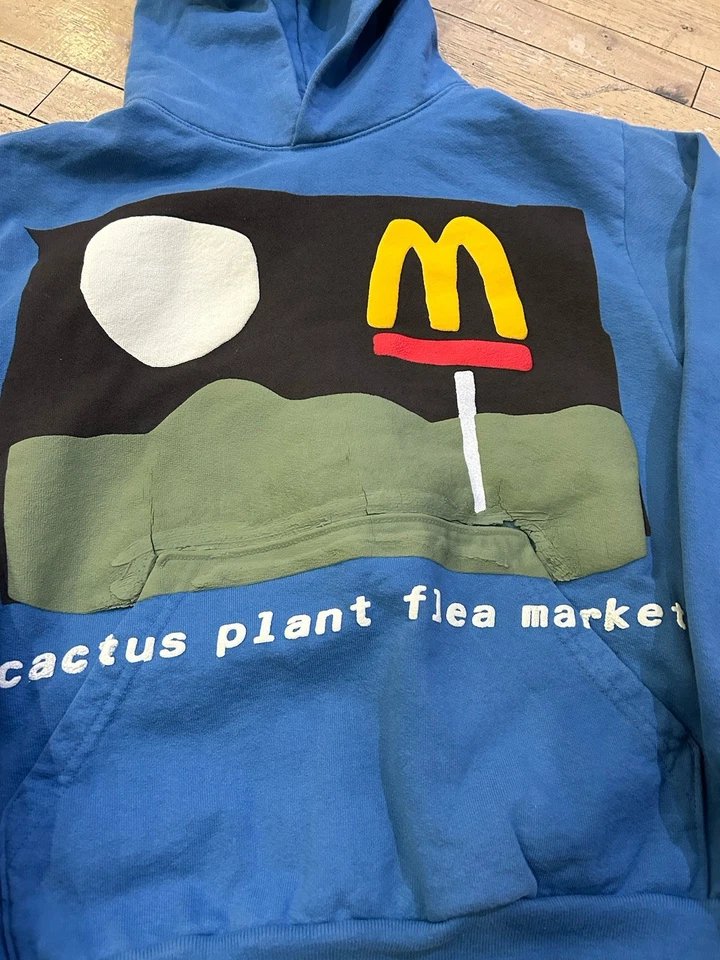 Talla S - Cactus Plant Flea Market X McDonald’s Sudadera con Capucha Azul - Cpfm Foto 3 de 4