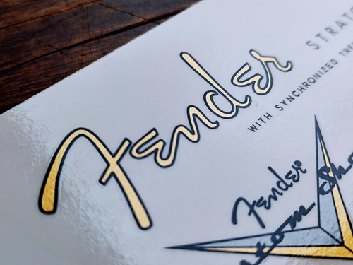 FENDER stratocaster CS 60 HEADSTOCK LOGO TETE DE GUITARE FENDER strato CS 60 - Photo 2/2